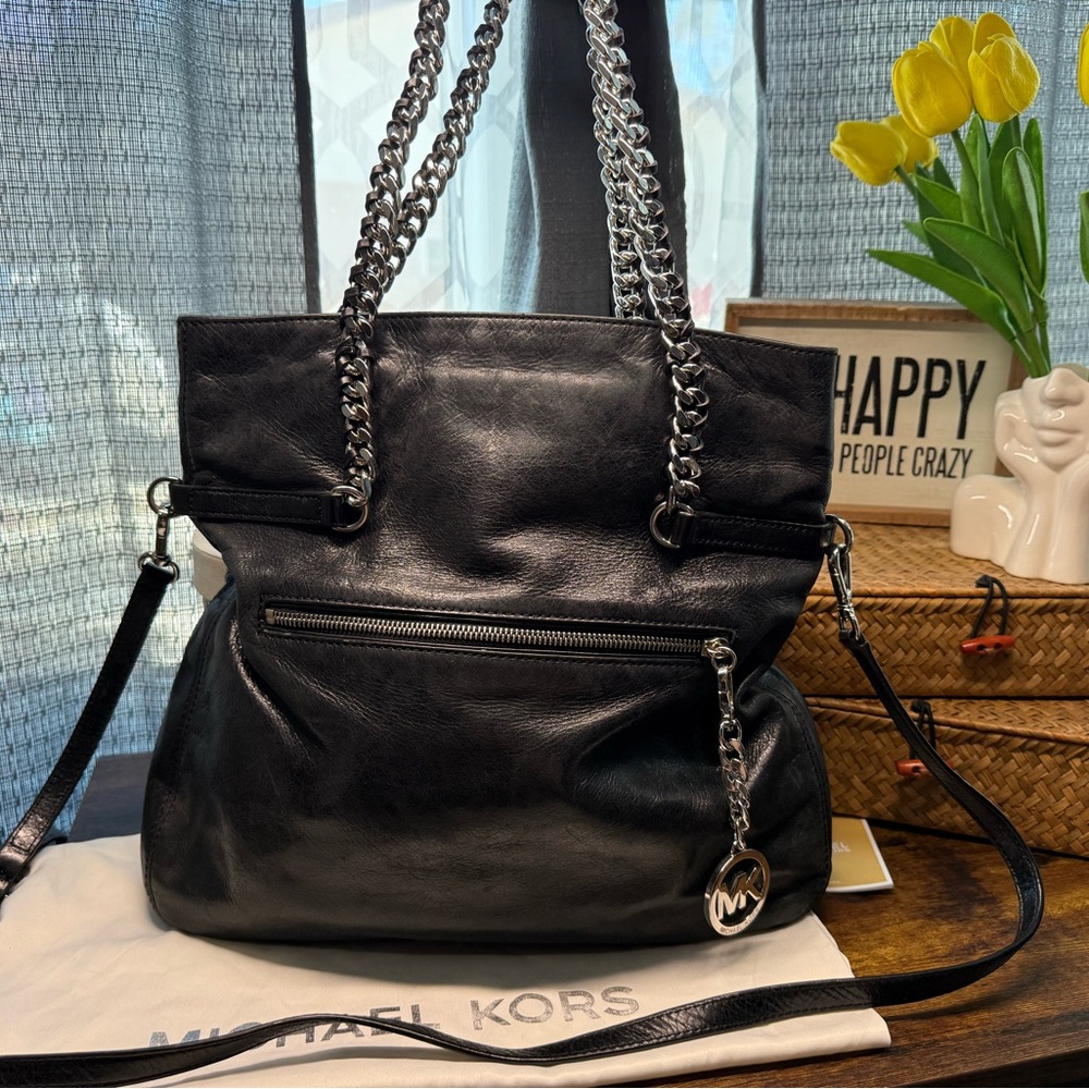 Michael Kors Black Leather Shoulder Bag